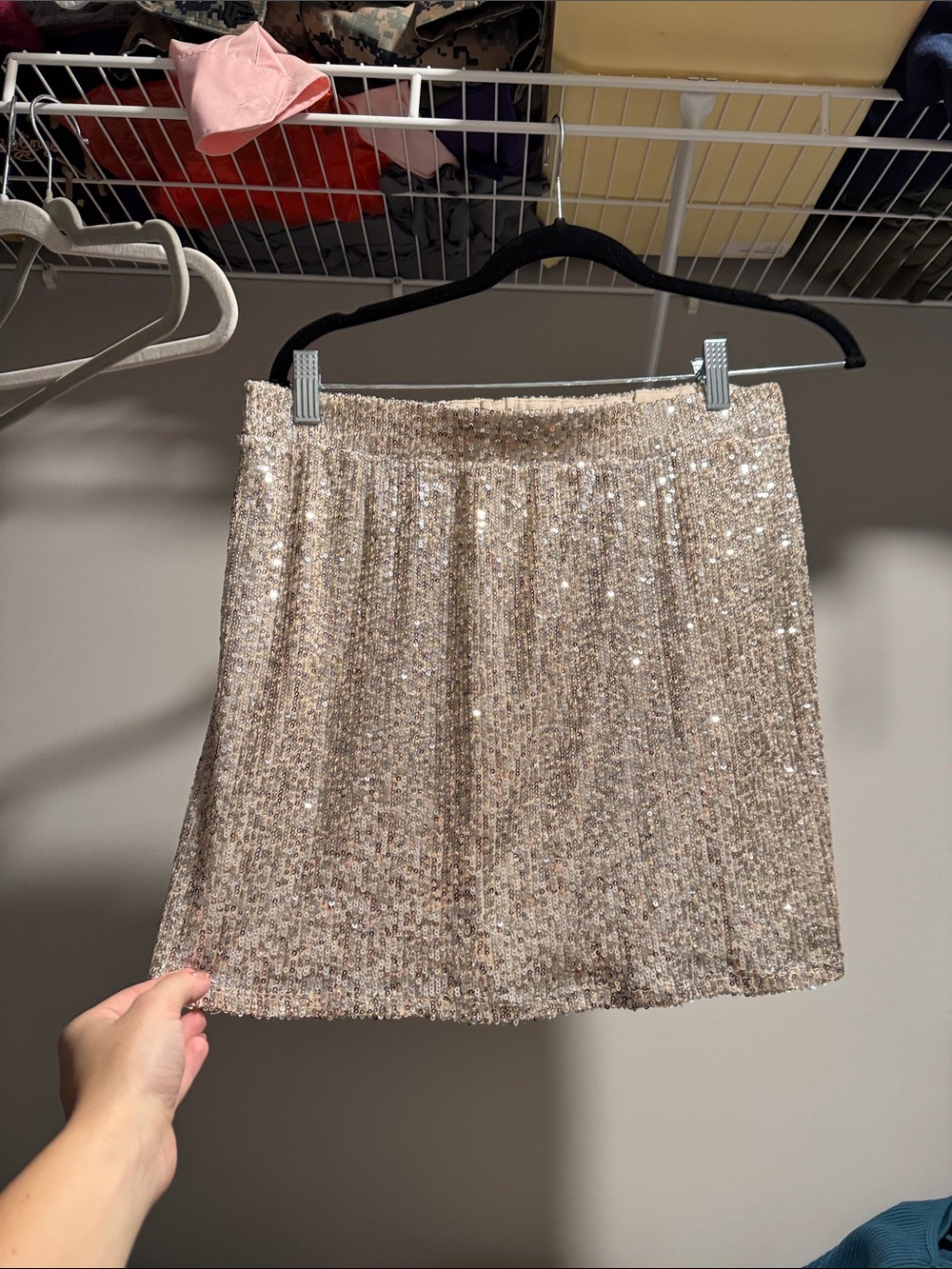 Sparkling Sequin Mini Skirt - champagne